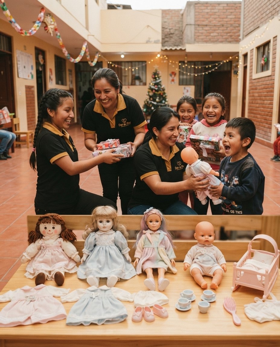 Muñecas donadas listas para alegrar a una niña